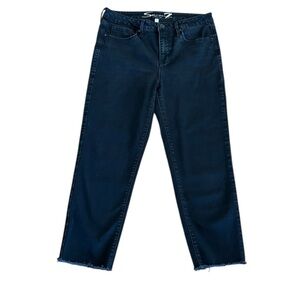 Seven7 Black Tower Cropped Straight Leg Denim Jeans Size 8